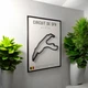 Металева Рамка 30x21см з 3D Трасою Circuit de Spa-Francorchamps / Stavelot, Belgium / Спа-Франкоршам в Масштабі 1:40 000 Black Matte / Рамка-Підставка 2в1 на Стіну або Полку - зображення 2