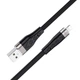 Кабель силиконовый Hoco X53 Angel USB - Lightning черный - изображение 5