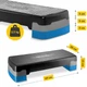 Степ-платформа 2-ступенчатая 4FIZJO 69 х 28 х 10-15 см Black/Blue (P-5907222931370) - изображение 6