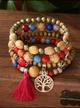 Браслет из деревяного бисера Дерево жизни Bohemian Style 4 в 1 на резинке Набор Разноцветный ЕО3467 - изображение 2