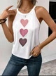 Майка Heart Print яркая женская летняя французкий стиль Белый S - изображение 2