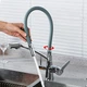 Смеситель для кухни на две воды GAPPO G4398-17 серый/хром - изображение 3