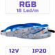 Светодиодная RGB SMD5050 лента 18 светодиодов на метр, 12 вольт, 12V, 18 LED/м, IP20 - изображение 1