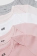 Реглан однотонный розовый белый серый 5шт H&M 62см (400099548) - изображение 2