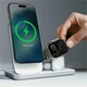 Бездротова зарядна станція Nomad Stand One Max Qi2 3-in-1 Charging Hub (3rd Gen) Срібляста (NM01561985) - зображення 5