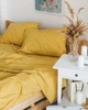 Постельное белье двуспальное Dushka Home Вареный хлопок 21044 180х215 см желтое - изображение 2