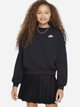 Bluza bez kaptura dziewczęca Nike Sportswear Club Fleece FZ9244-010 XS Czarna - obraz 1