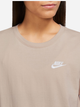 Футболка бавовняна жіноча Nike Sportswear Club Essentials DX7902-126 M Темно-бежева (196608537694) - зображення 3