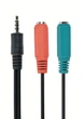 Кабель Cablexpert стерео аудио 3.5мм 4-pin M/F 3.5 мм + микрофон "мама" 0,2 м (CCA-417) - изображение 1