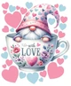 Інтер'єрна наліпка 60*50 см Гном Love рожевий - зображення 3
