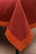 Cкатерть Kayra “Carmen” тафта с шенилловым кантом 165×300 cм Бордовая - изображение 3