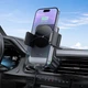 Тримач для мобiльного з БЗП HOCO HW13 Speed wireless fast charging car holder(air outlet) Black Metal Gray - изображение 7