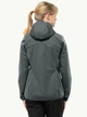 Куртка демисезонная короткая с капюшоном женская Jack Wolfskin Windhain Hoody W 1307481-4136 L Серо-зеленая (4064886311113) - изображение 2