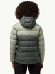 Куртка демисезонная короткая с капюшоном женская Jack Wolfskin Ather Down Hoody W Rds A60330-4136 M Серо-зеленая (4064886342889) - изображение 2