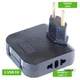 Компактный тройник с поворотным штекером (угловой) 180°/2 USB 2A/5V/250V/10A - CARPRIE B18-21 Black - изображение 1