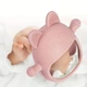Детский силиконовый прорезыватель на ручку Kitty игрушка - грызунок с держателем в форме кота, 10х12 см, розовый "S" (98767520) - изображение 2