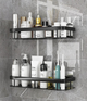 Настенная Полка - Органайзер Bathroom Shelf 2Шт. Для Ванной Комнаты Душевой Кабины, Кухни, На Самоклеющейся Пленке, С Защитой От Коррозии 30Х13Х5.5См Черная - изображение 1