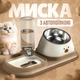 Набір для годування улюбленця 5в1 з поїлкою Bear подвійна миска для собак / котів з відсіком для повільного годування та смаколиків, коричневий (99049011) - зображення 1