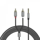 Кабель Hoco UPA10 Lotus Metal Gray двойной RCA To 3.5mm (1.55m) - изображение 7