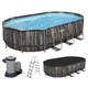 Каркасный овальный бассейн Bestway 5611R размер 610x366x122 см с лестницей фильтром и тентом - изображение 1