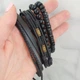 Комплект мужских браслетов на руку черные - изображение 8