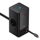 Мережевий зарядний пристрій з 2 виходами 65W Baseus PowerCombo Digital PowerStrip (1USB/2Type-C, 65W, 2 AC). Black - зображення 3