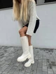 Женские зимние сапоги-трубы ShoesBand Молочного цвета натуральная кожа 37 (24 см) (S86051-1е) - изображение 3