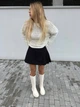 Женские зимние сапоги-трубы ShoesBand Молочного цвета натуральная кожа 37 (24 см) (S86051-1е) - изображение 6
