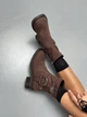 Женские ботинки ShoesBand Шоколадного цвета натуральный нубук демисезонные 41 (26,5 см) (S44171д) - изображение 7