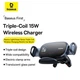 Автомобильный держатель для телефона Baseus LightChaser Series Charging Electric Car Mount с беспроводной зарядкой 15W для крепления в воздуховоде (C40355901111-00) Black - изображение 12