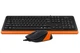 Комплект клавиатура+мышка A4Tech F1010 (Orange) Fstyler, проводной, USB, черный+оранжевый цвет - изображение 4