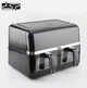 Аэрогриль с 2 чашами DSP KB 2174 1400W аэрофритюрница безмасляная для приготовления без масла с регулировкой температуры (5 л+5 л) черная с серым - изображение 4