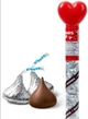Шоколадні цукерки Hershey's Kisses Heart Cane Milk Chocolate Tubes 63.5г - зображення 1