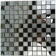 Мозаика зеркальная DecorStoneHub Zs-2x2-GS графитовая с сатином 274х274 мм шахматная текстура в офис (004165) - изображение 1