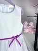 Белое нарядное платье с фиолетовым декором, 98-104 см - изображение 5