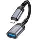 Перехідник Lightning на USB для підключення флешок HOCO UA24 adapter (2A, USB2.0, 480 Mbps, OTG) Black 062m - зображення 1
