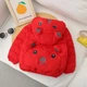 Куртка детская с капюшоном и медведем на спине (Красный 110см) 4 года - изображение 3