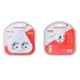 Розетка двойник с заземлением F201-White с выключателем, 2 розетки, 2500W, 10A, 110-250V~Max, Blister - изображение 2