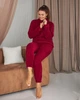 Пижама (кофта + штаны) женская теплая Bonita махра Велсофт однотонная 54 Бордовый вишневый (108Б54) - изображение 1