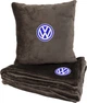 Подушка та плед в авто EVAtech із махри M для Volkswagen коричневі (MBLMPSMZV033) - зображення 1