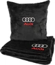 Подушка и плед в авто EVAtech из махры S для Audi черные (MBLMPSSBV003) - изображение 1