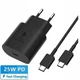 25W швидка зарядка + кабель для Samsung Galaxy Super Fast Charging PD type-C EP-TA800, зарядний пристрій з дротом 1метр, чорний - зображення 6