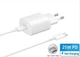 25W швидка зарядка для Samsung Galaxy Super Fast Charging PD type-C Power Adapter EP-TA800 з кабелем 1метр, зарядний пристрій білий - зображення 5