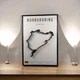 Металева Рамка 30x21см з 3D Трасою Nürburgring Circuit / Nürburg, Germany / Нюрбургрінг в Масштабі 1:40 000 Black Matte / Рамка-Підставка 2в1 на Стіну або Полку - зображення 1
