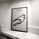 Металлическая Рамка 30x21см с 3D Трассой MIAMI Circuit (Miami International Autodrome) / Miami (Florida) United States / Маями в Масштабе 1:40 000 Black Matte / Рамка-Подставка 2в1 на Стену или Полку - изображение 4