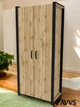 Шафа Mebliromax LOFT 900х2000х500мм 2Д полиці Тахо Чорний - зображення 1