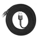 Кабель Baseus Cafule Series Metal USB to Type-C (20 Вт, 6А, 1 метр, 480 mbps, тканинне обплетення) - Чорний - зображення 2