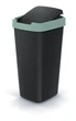 Смітник Prosperplast Compacta Q прямокутний 25л чорний Зелений обідок - зображення 2
