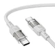 Кабель HOCO Spirit Type-C to Type-C transparent charging data cable U129 |60W/3A, 1.2M| - изображение 3