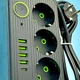 Удлинитель сетевой переноска 4 метра на 3 розетки + 4USB+1Type-C UA Power F09U Черный - изображение 5